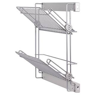 Półka dwupoziomowa wysuwana boczna na obuwie prawa szara,  Elite VIBO (ASL2SMSXALVG)