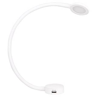 Lampa LED MODUS dotykowa,  2 USB,  12V,  2, 1W,  3000K,  biały soft touch