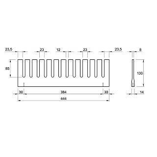 Organizer na płytki pionowe L=444 H=130 (OT.130.444) Naturalny