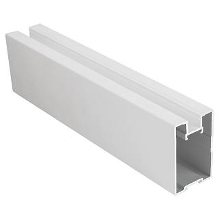 zamknięty pionowy profil Quadro z rowkiem pod szczotkę biały matowy muar / 5, 2 m