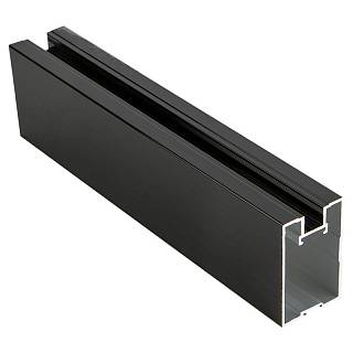 Profil pionowy zamknięty QUADRO z rowkiem na szczotkę czarny matowy GŁADKI 5, 2 m