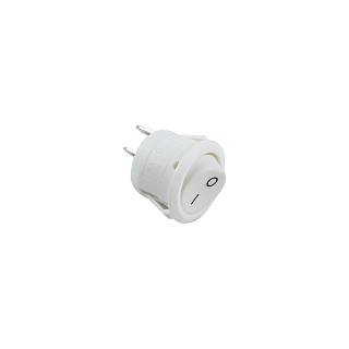 Włącznik przyciskowy okrągły,  220V/12V,  6A,  biały