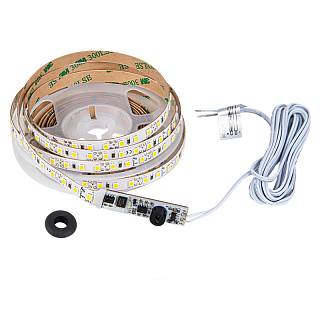 Zestaw taśmy LED 2835 SMD 120LED/m,  900Lm/m,  4000K,  L=3m,  włącznik na ruch ręką,  przewód L=2m,  12V