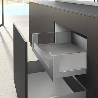 Szuflada do pudeł wewnętrznych AvanTech YOU Q L=500 H=187 Inlay (szkło 66mm) srebro korpus 600