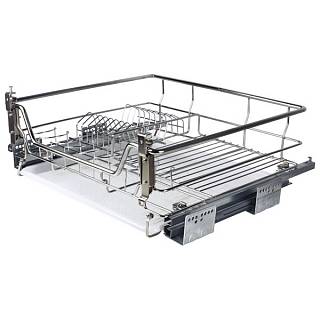 Kosz-ociekarka wysuwana pod szafkę zlew. 800 mm,  z samodociągiem,  stal nierdzewna,  Muller
