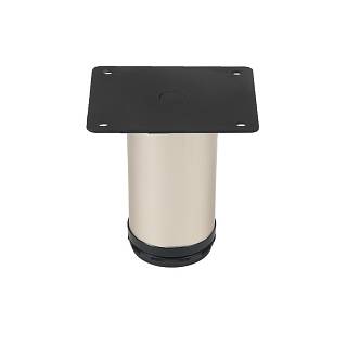 Nóżka meblowa regulowana,  Ø 50 mm,  h=100-115 mm,  max 80 kg,  nikiel matowy